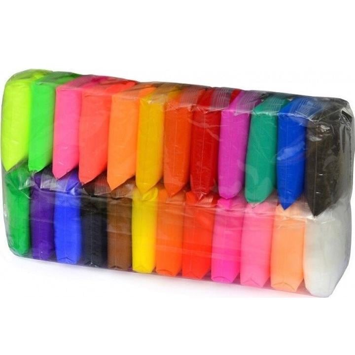 Пластилин воздушный 24 цветов с инструментами.