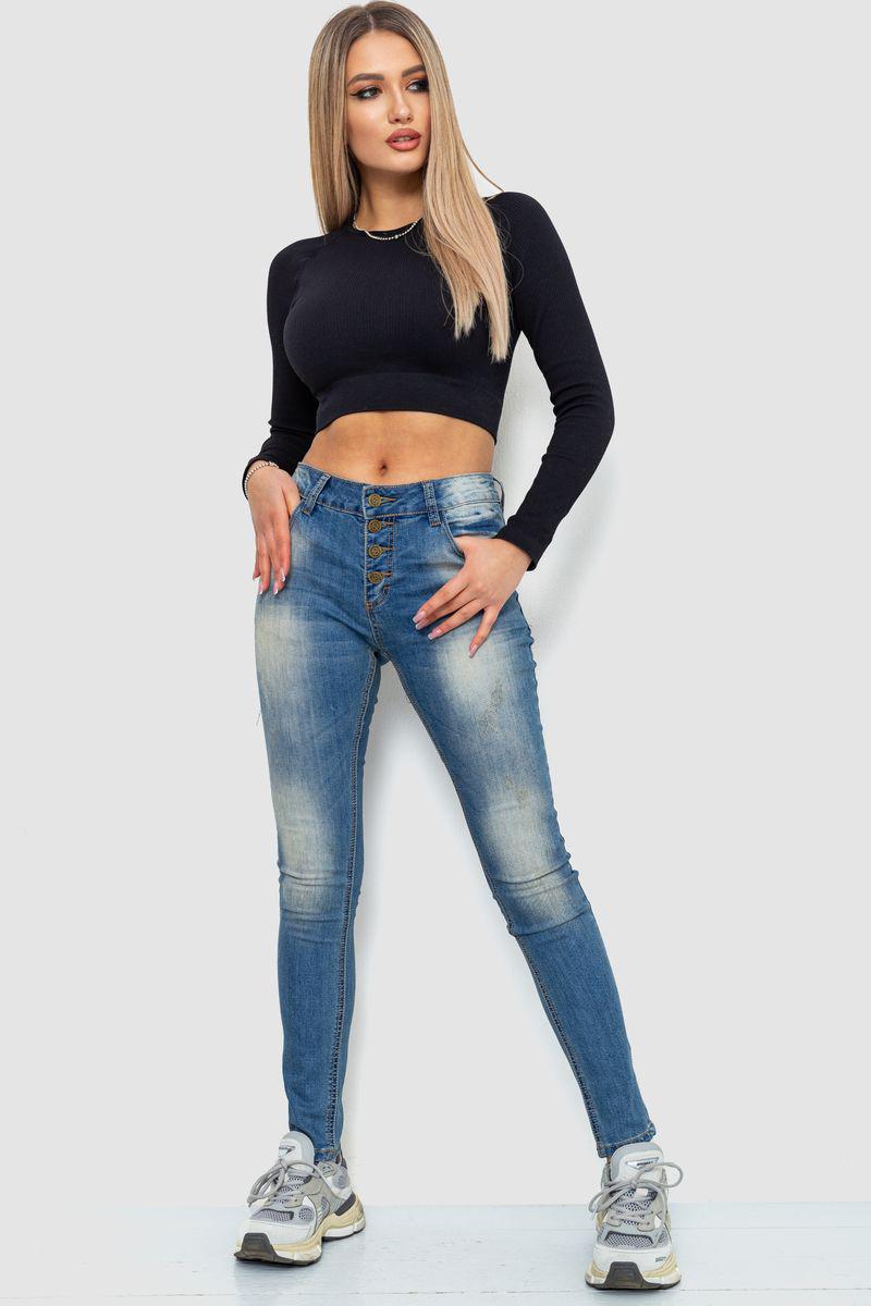 Джинсы женские с потертостями Ager 244RS04 р. 28 Синий (65f2d3f7a4b9607aef04ec6b) - фото 2