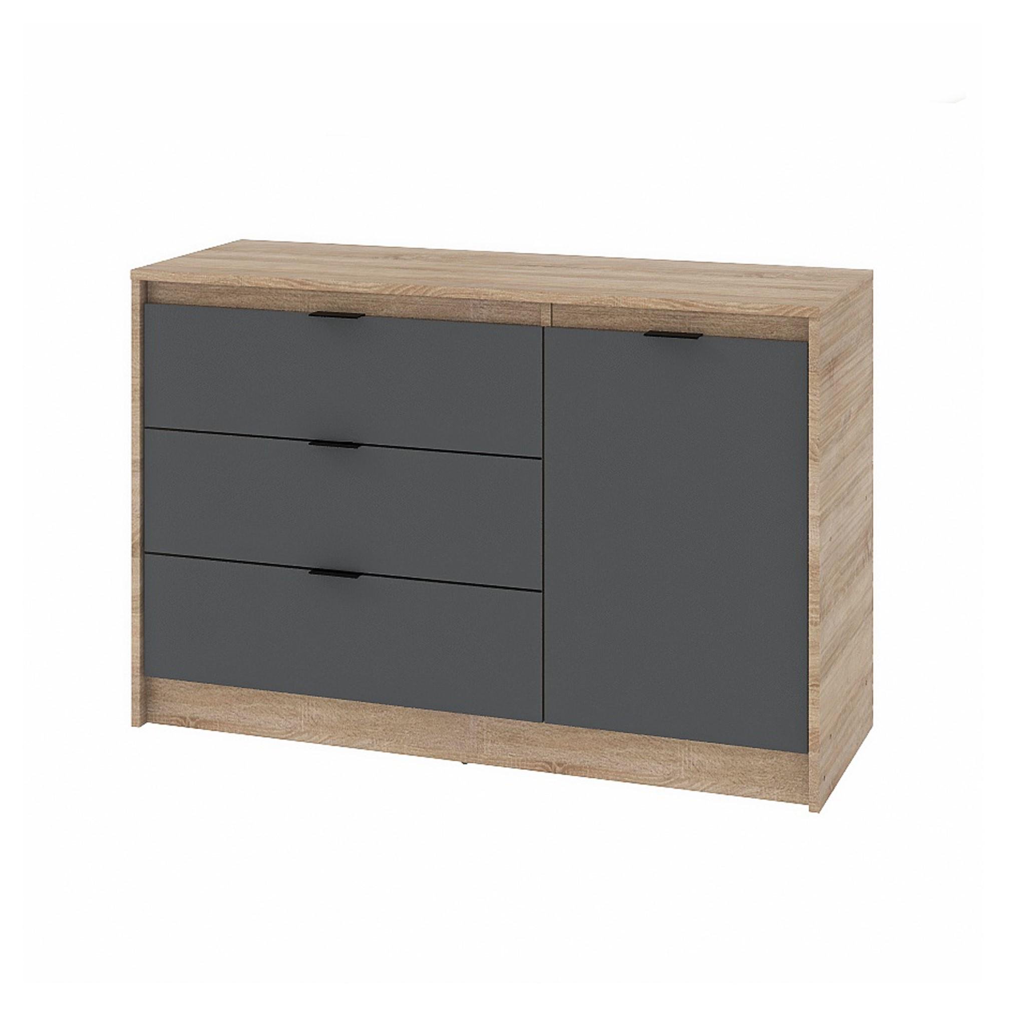 Комод Everest Сити 1150 1152х380х746 мм Сонома/Графит (11414) Комод Everest Сити 1150 1152х380х746 мм Сонома/Графит (11414)