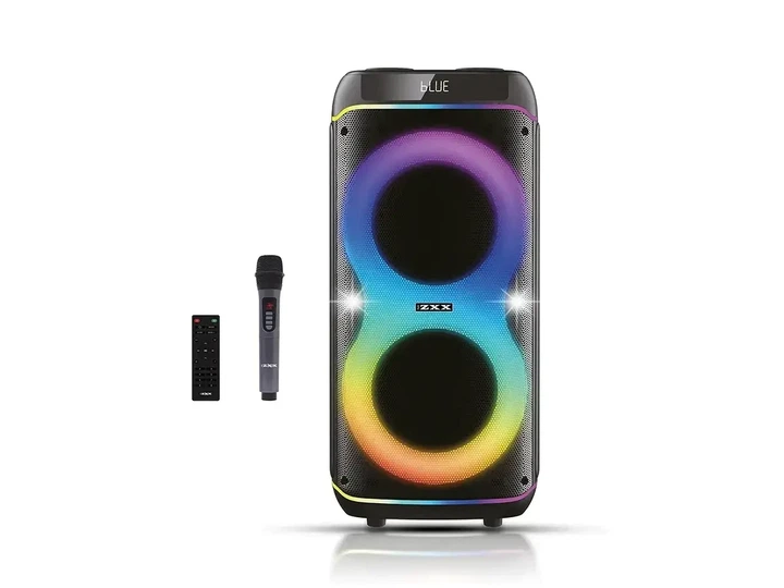 Портативная колонка акустическая для караоке ZXX-8085 TWS FM-радио USB TF LED-подсветка с микрофоном 80 Вт 2x8" (32990725)