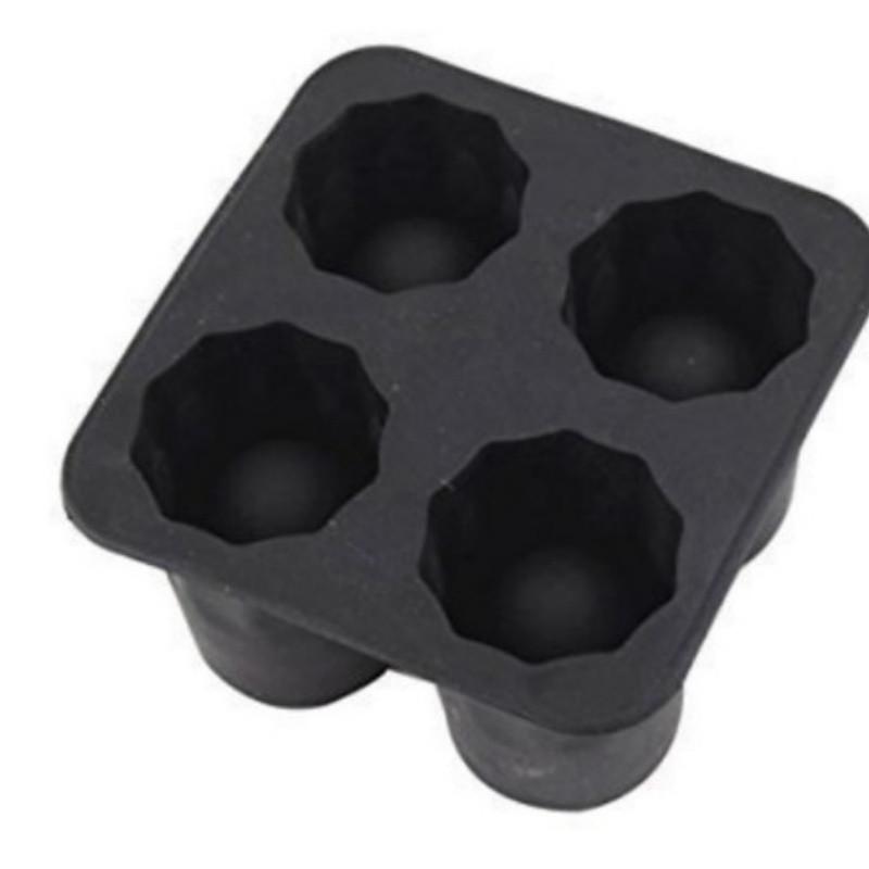 Форма для льда 3D Ледяные рюмки силиконовая Черный