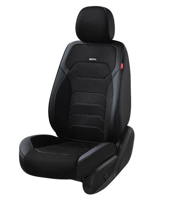 Чохли-накидки сидіння Elegant- 700146 алькантара/шкірзамінник 5D VERONA закр-а спинка/кишеня Чорний (391484)