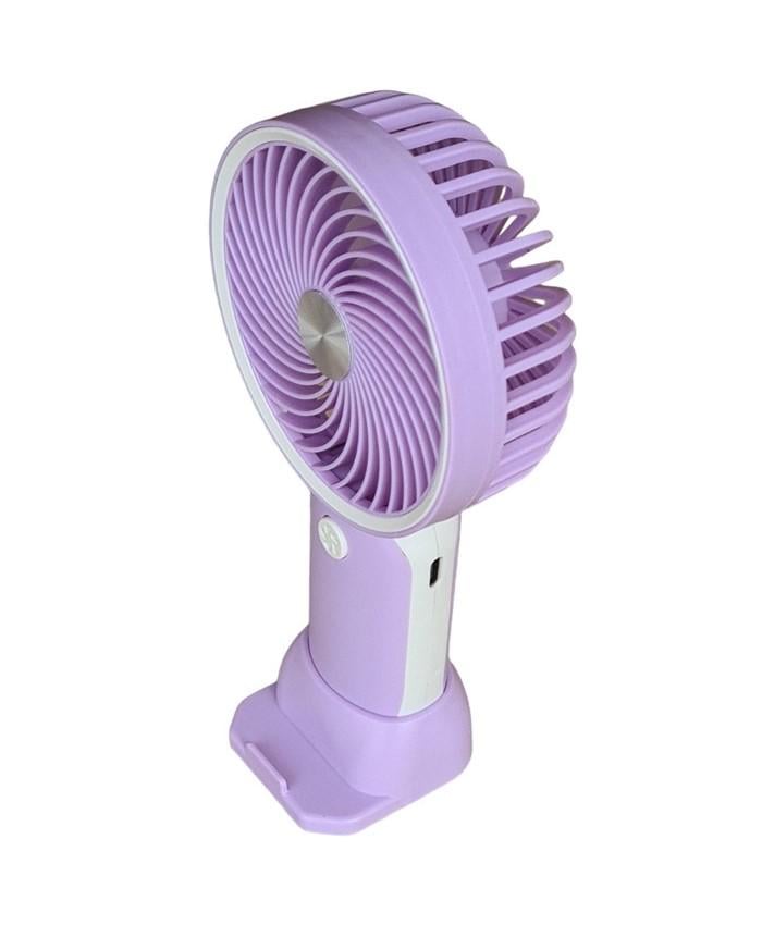 Вентилятор ручной Mini Fan HX09-1 аккумуляторный с подставкой для телефона Сиреневый с белым - фото 2