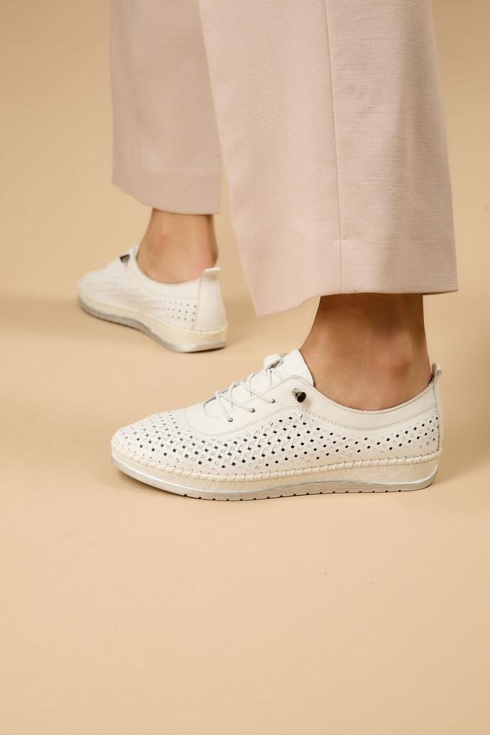 Мокасины женские Anna Lucci кожаные р. 39 Белый (194785) - фото 4