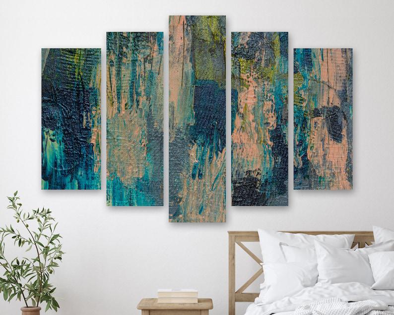 Модульная картина на холсте из пяти частей KIL Art Мрачная абстракция 187x119 см (M51_XL_223)