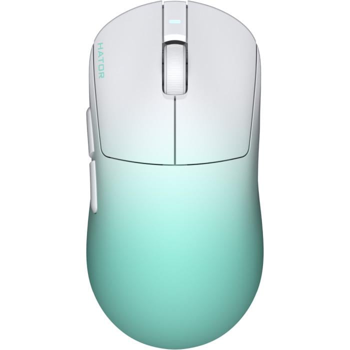 Компьютерная мышка беспроводная игровая Hator Quasar 3 Ultima 8K Wireless PixArt PAW3950 Bluetooth 2,4 ГГц USB-A White/Mint (HTM761)