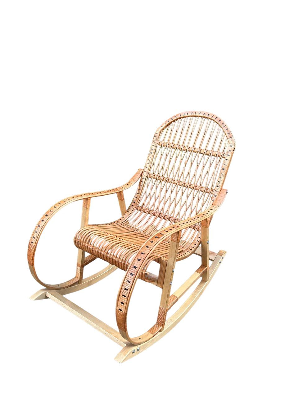 Кресло плетеное Сімейний Затишок с высокой спинкой Бежевый