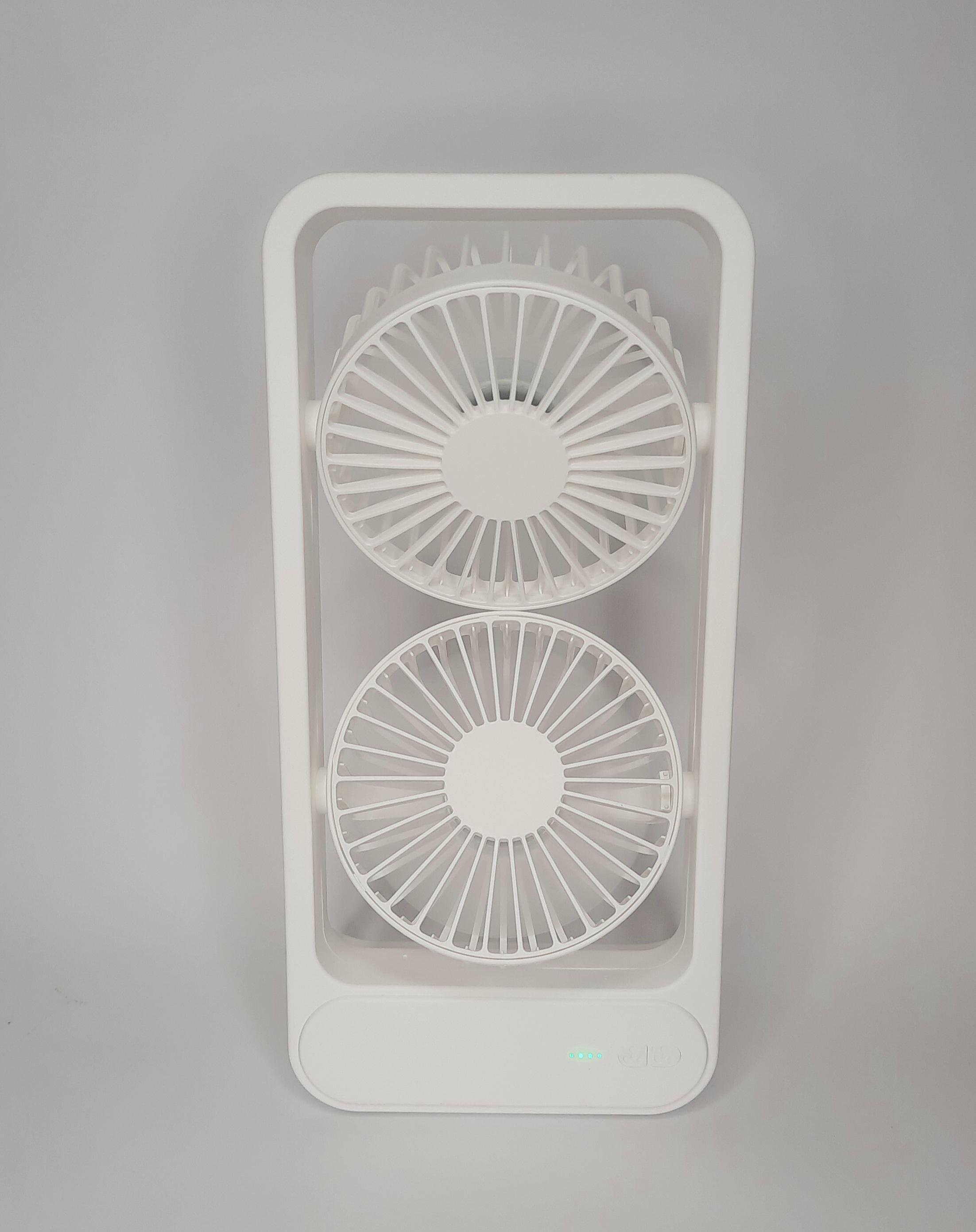 Настольный вентилятор с аккумулятором и от USB с 2 скоростями Белый (RTY-12)