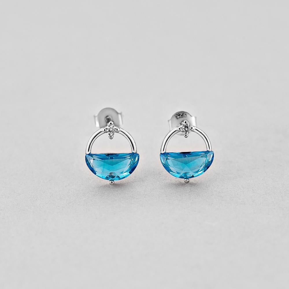 Серьги Изящный горизонт (9520320-blue)