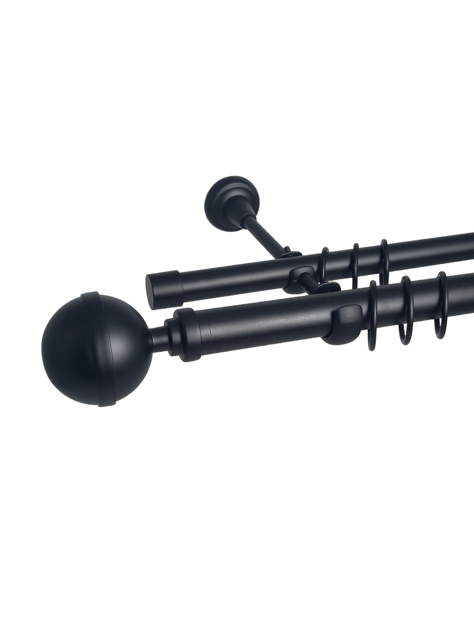 Карниз металлический двухрядный Orvit Савона гладкая труба 19/19 мм 300 см Черный матовый (26731679)