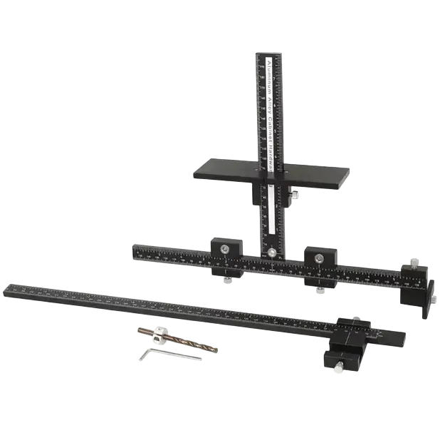 Шаблон-кондуктор алюмінієвий меблевий т-подібний для свердління отворів під фурнітуру