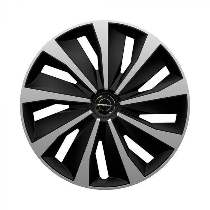 Колпаки для колес 4 Racing Grip R13 с логотипом Opel 4 шт. Silver/Black