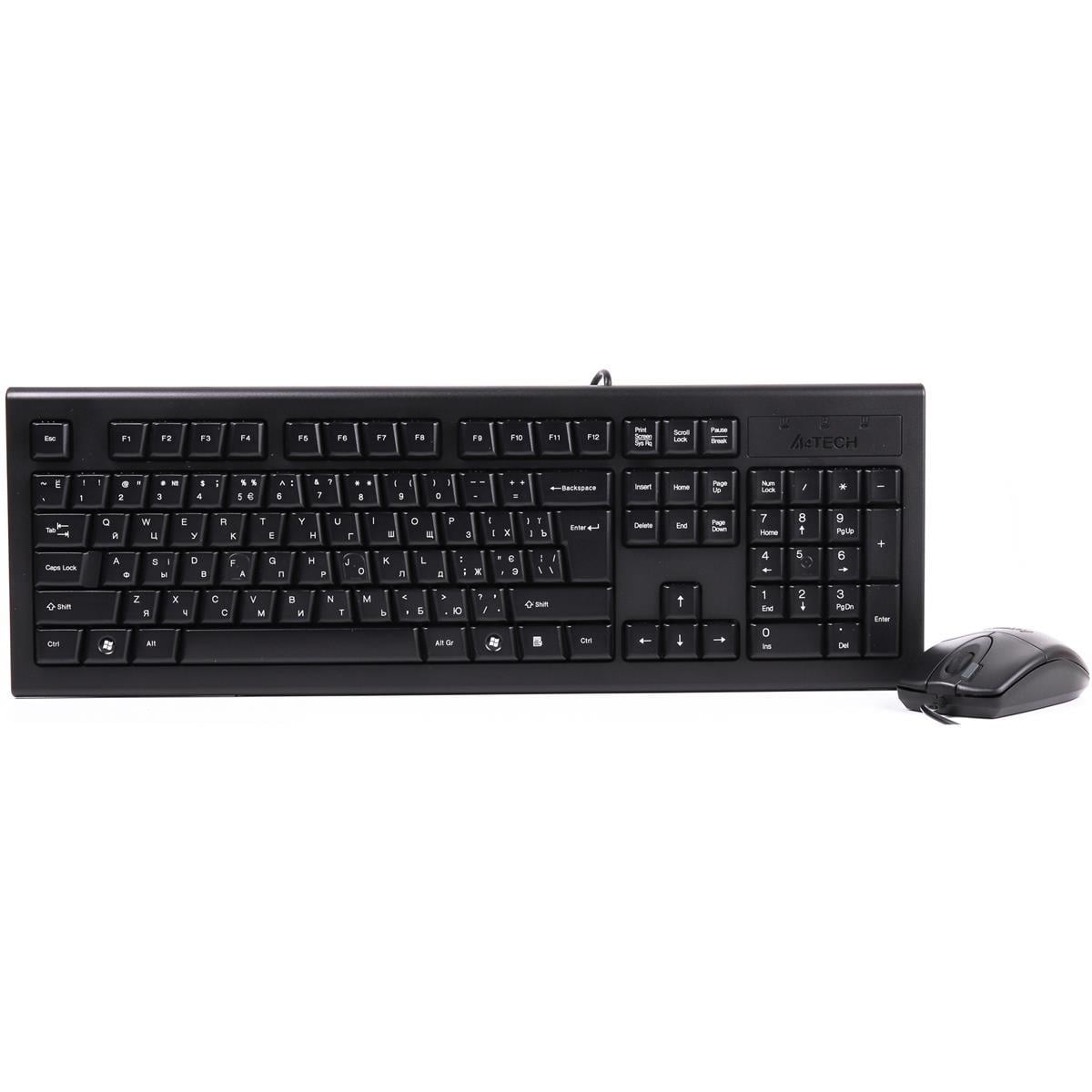 Клавиатура и мышь A4Tech KRS-8520D проводной набор USB интерфейс Black (647974)