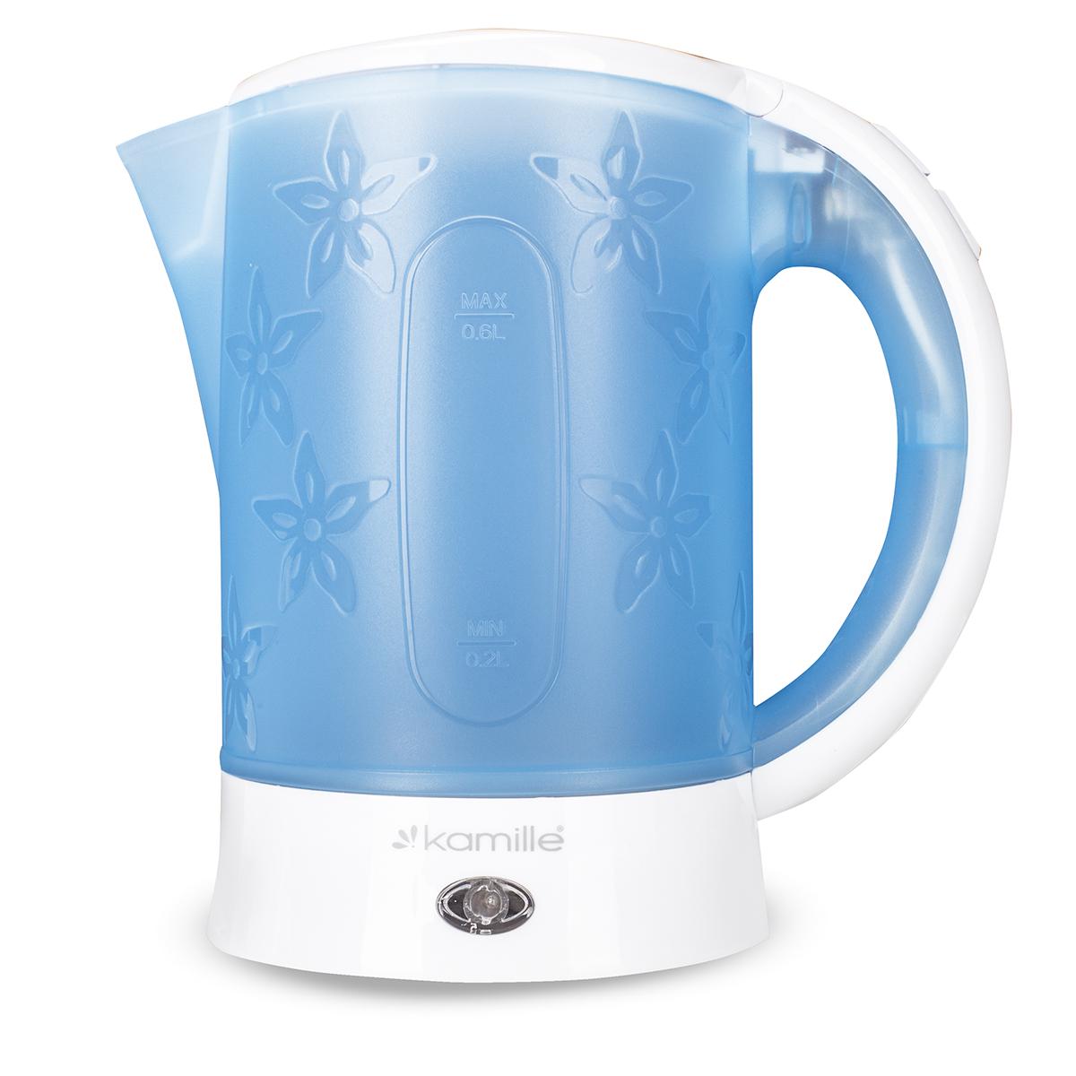 Электрочайник дорожний Kamille KM-1718В пластиковый с кружками и ложками 650 W 0,6 л Голубовато-белый (124-84-1718B) - фото 2 Электрочайник дорожний Kamille KM-1718В пластиковый с кружками и ложками 650 W 0,6 л Голубовато-белый (124-84-1718B) - фото 2