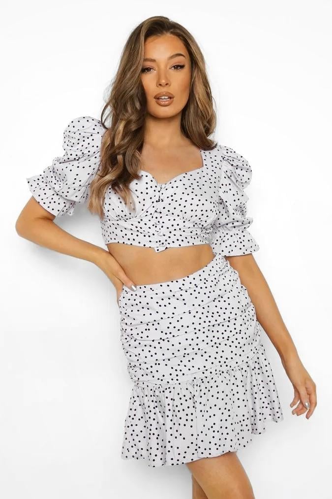 Костюм: топ та спідниця Boohoo 9723 S Білий (42)