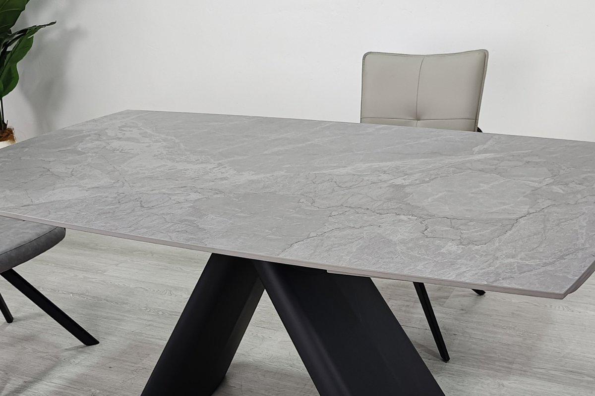 Стол обеденный раскладной Intarsio GreySON CERAMIC 160-240х90 см Серый матовый/Черный (GREYSON160) - фото 8 Стол обеденный раскладной Intarsio GreySON CERAMIC 160-240х90 см Серый матовый/Черный (GREYSON160) - фото 8