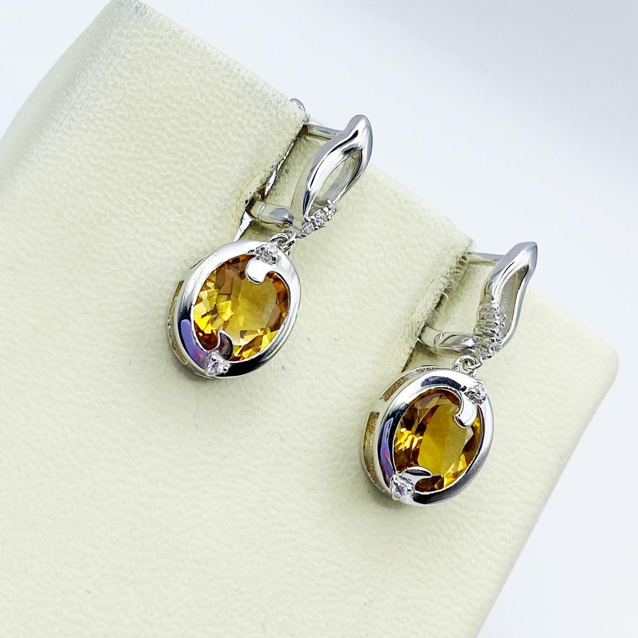 Серебряные серьги с цитрином 5,29 г (2377002683)