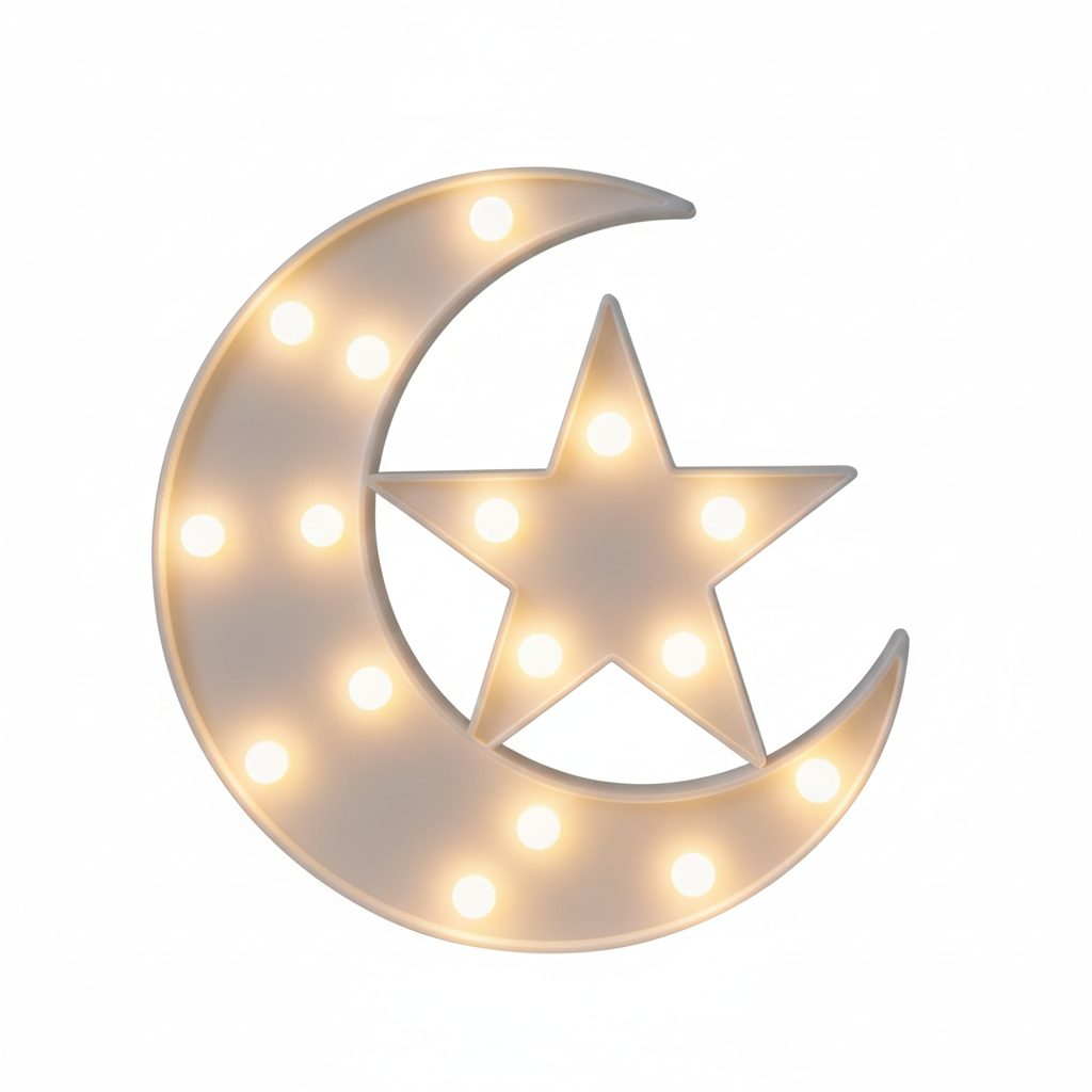 Набор ночников детских QiaoFei Луна и Звезда White (8/702)