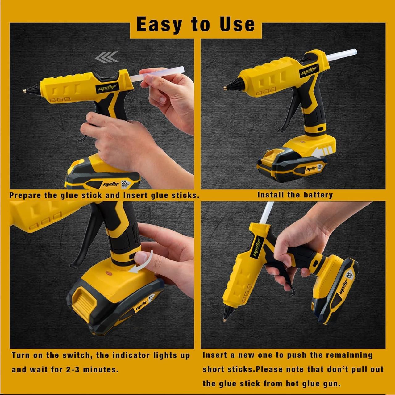 Пістолет клейовий бездротовий Mellif 100 Вт 20 В - фото 6