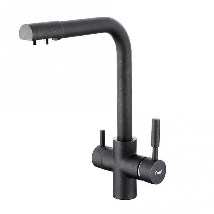 Смеситель для кухни Frap F4352-7 на две воды Черный (171209)