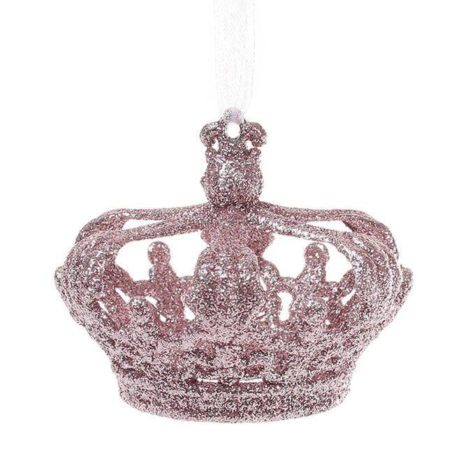Підвіска новорічна Flora Корона D-8 см Рожевий (11340)