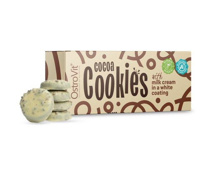Печенье OstroVit Cocoa cookies with milk cream in white glaze 128 g