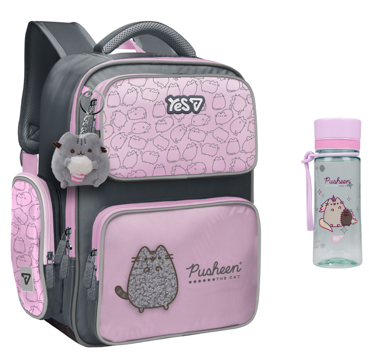 Рюкзак школьный YES S-101M Pusheen Delicacy 550265 и бутылка для воды 400 мл (3052172647)
