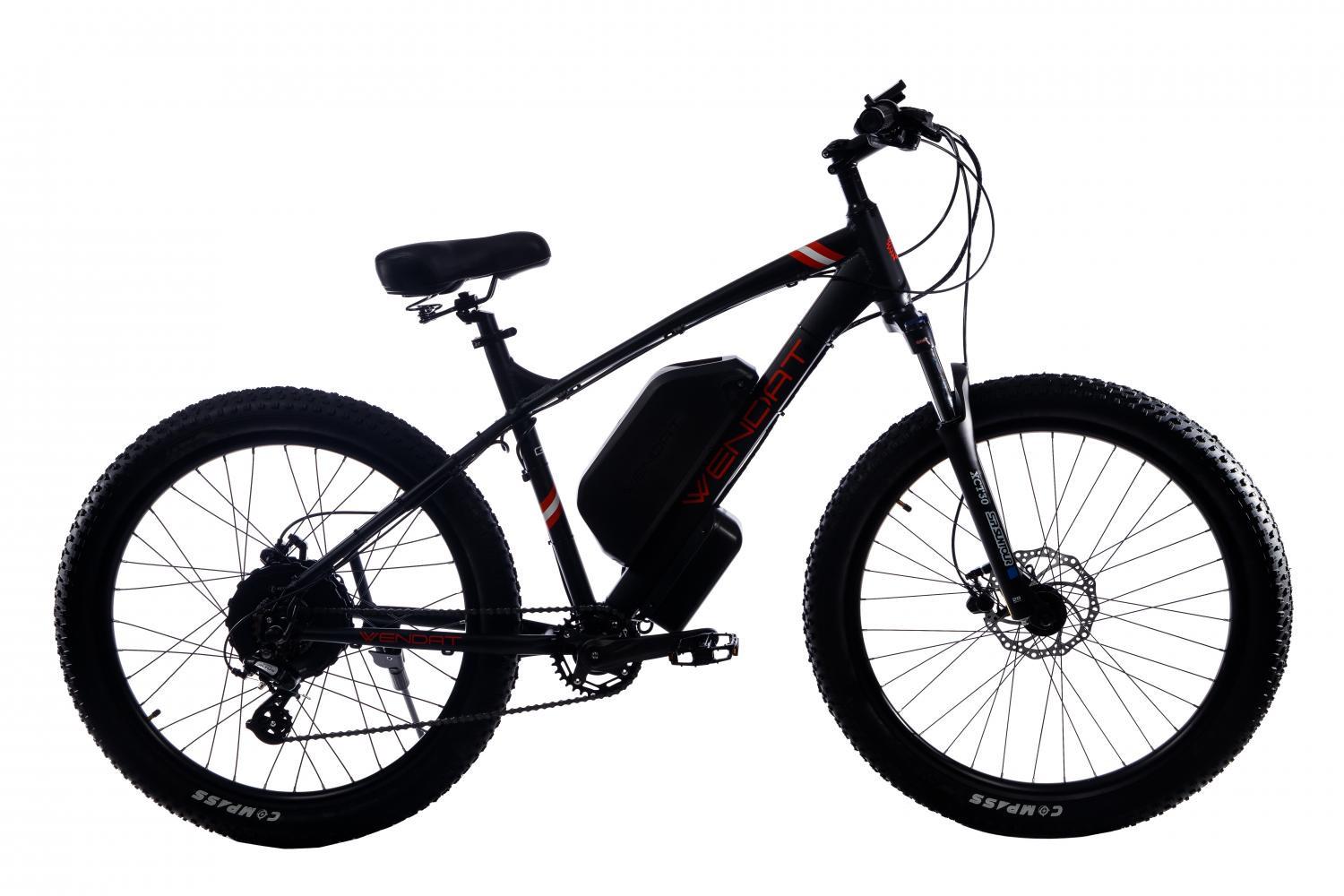 Электровелосипед Wendat MTB с гидравлическими тормозами 27,5"/19" 48V 24Ah 750W Черно-красный (13247491)