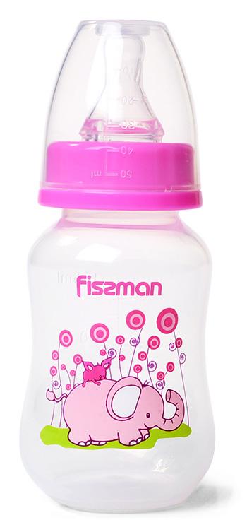 Пляшка дитяча для годування Fissman Babies Рожевий слоник 125 мл (FN-6874)