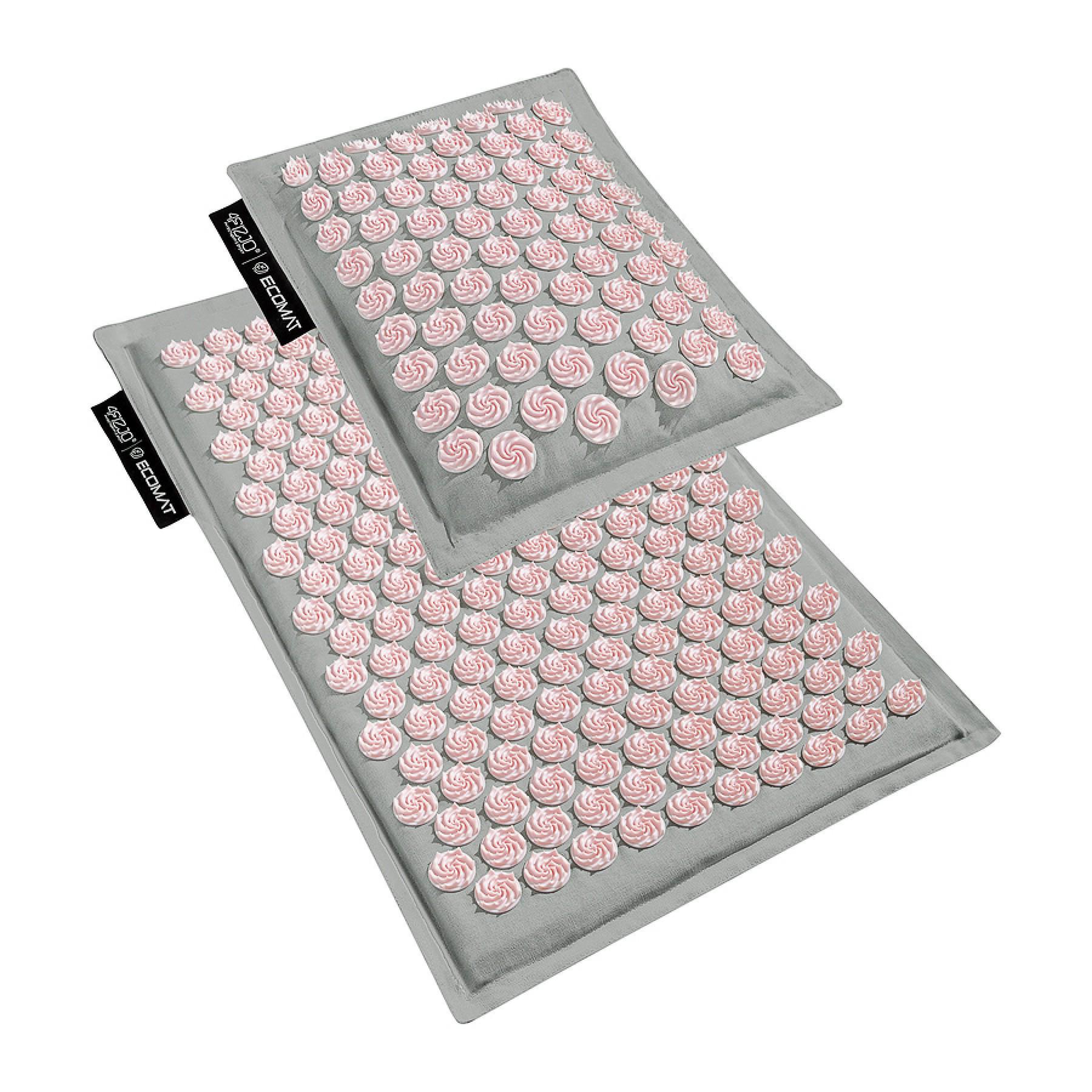 Килимок акупунктурний 4FIZJO Eco Mat Аплікатор Кузнєцова з подушкою 68x42 см Grey/Pink (25811) - фото 7