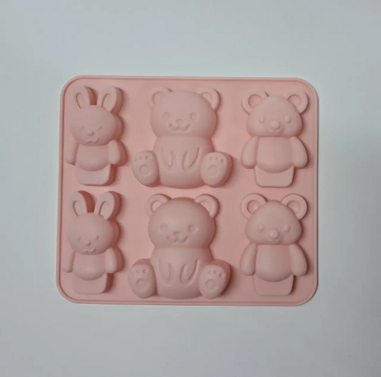 Форма силиконовая для выпечки с животными BD-9078 Розовый