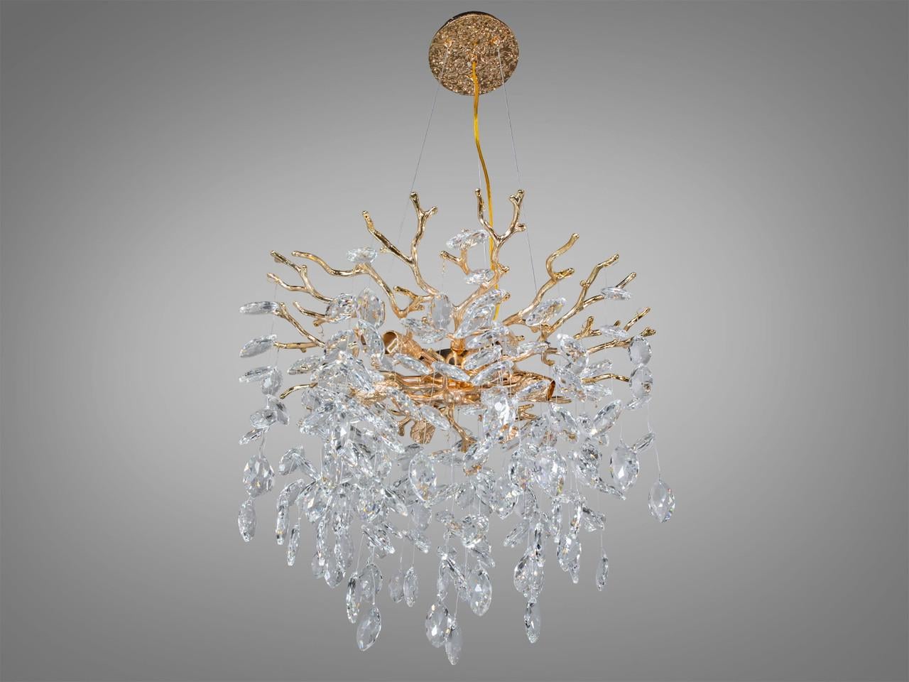 Люстра хрустальная для гостиной Diasha 608-460G Глициния 6 ламп Золотой (2669665286)