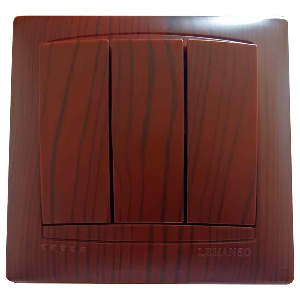 Выключатель трехклавишный Lemanso Сакура Вишня (LMR1508)