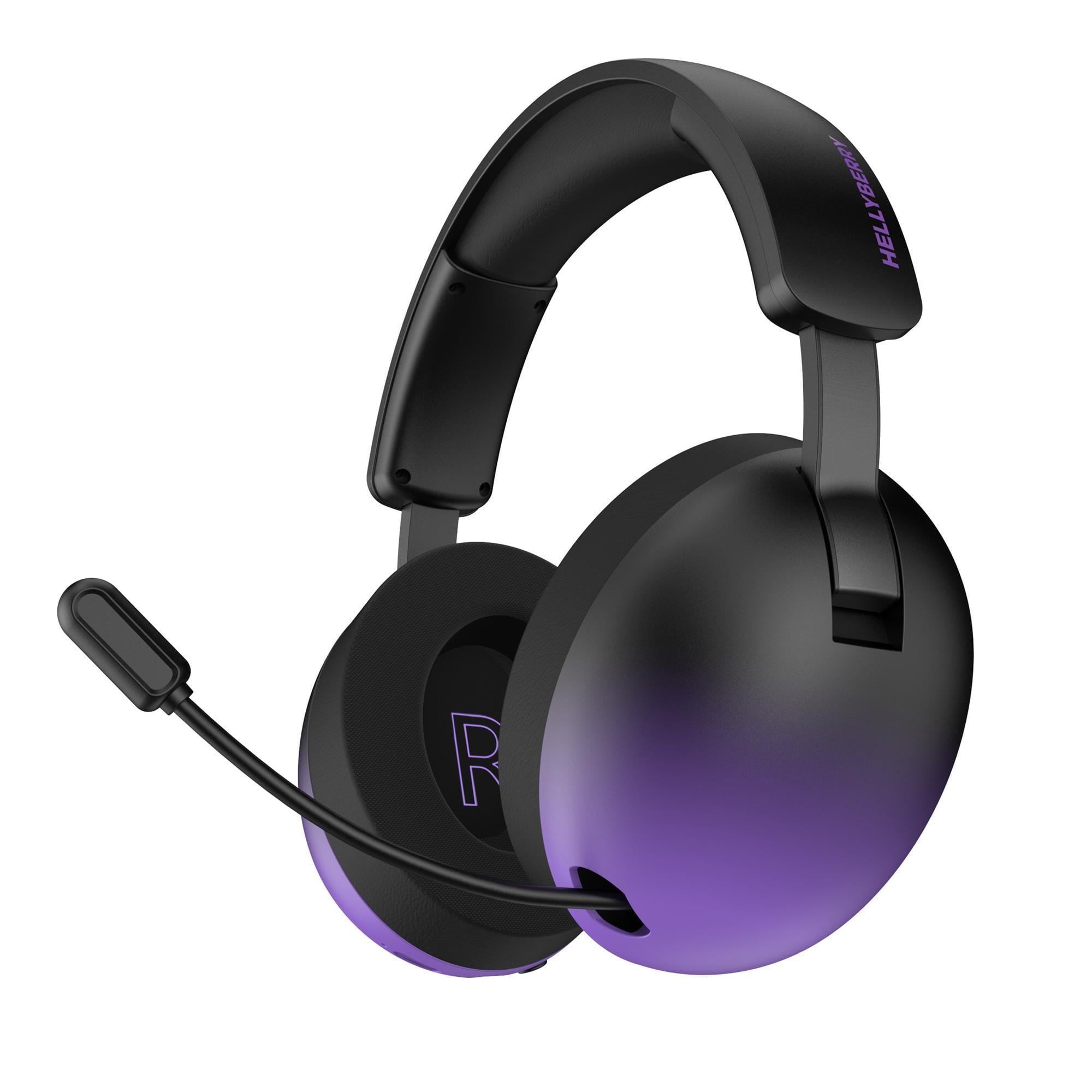 Наушники беспроводные Hator Hellyberry HH30 Pro Wireless Bluetooth 6.0 USB-ресивер до 80 ч Black/Violet (36321530)