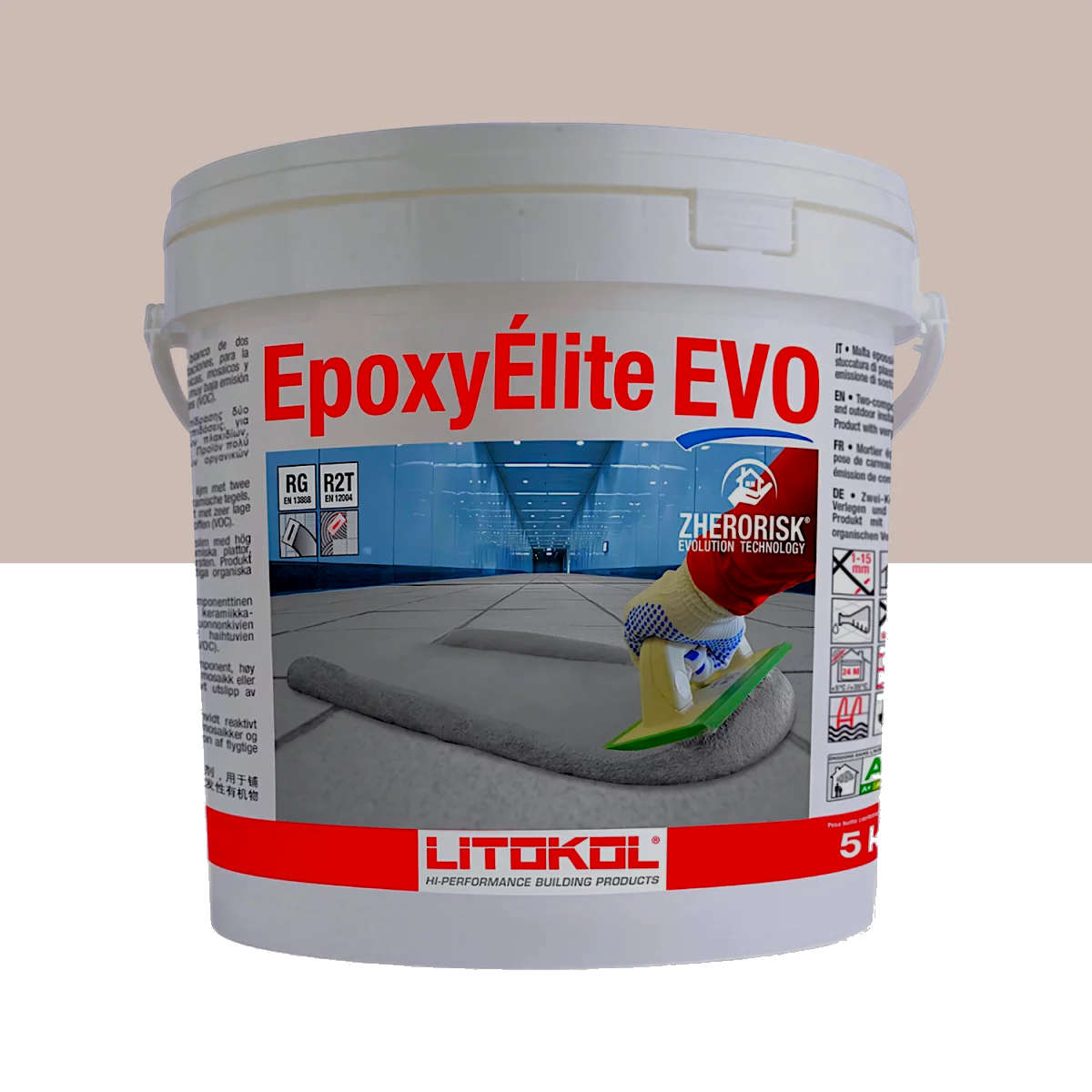 Затирка для швів плитки епоксидна Litokol EpoxyElite EVO 210 5 кг Сіро-бежевий