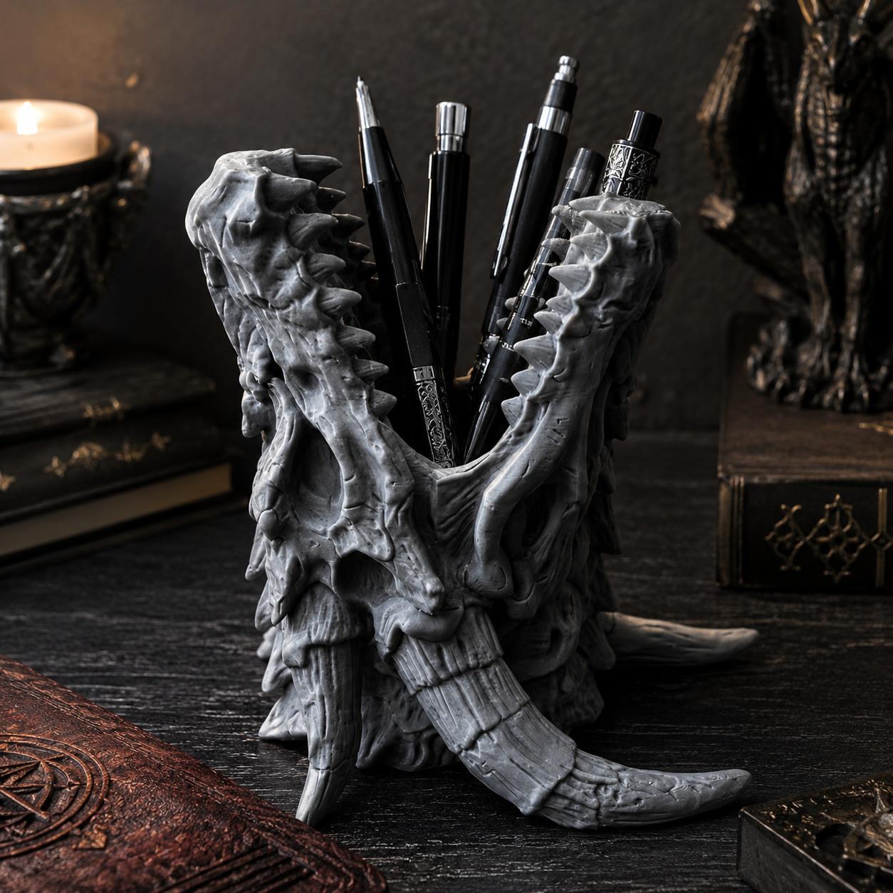 Органайзер для ручок Голова дракона Сірий (DRAGON-HOLDER-GR)