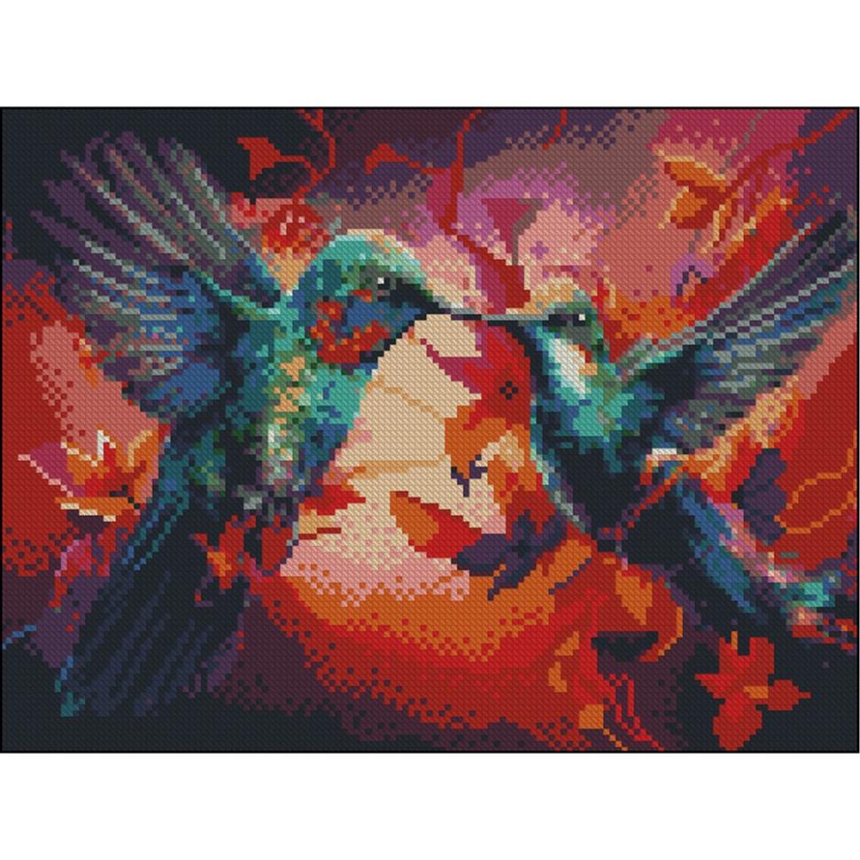 Алмазна мозаїка Strateg Колібрі 30х40 см Різнокольоровий (VM-127-A-451)