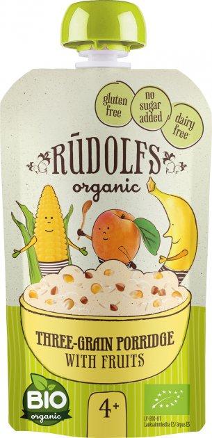Каша Rudolfs Многозерновая безмолочная с фруктами без глютена органическая от 4 месяцев 110 г