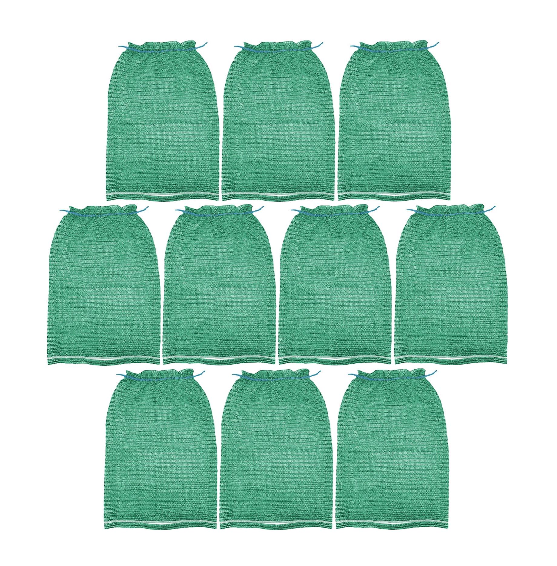 Сітка-мішок овочева з ручкою 10 шт. 25х39 см на 5 кг Зелений (BP-9542)