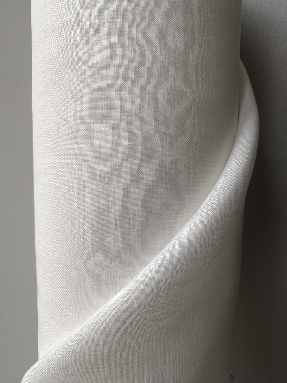Ткань Linen Plus костюмная 100% лен Белый с молочным оттенком 101 - фото 3 Ткань Linen Plus костюмная 100% лен Белый с молочным оттенком 101 - фото 3
