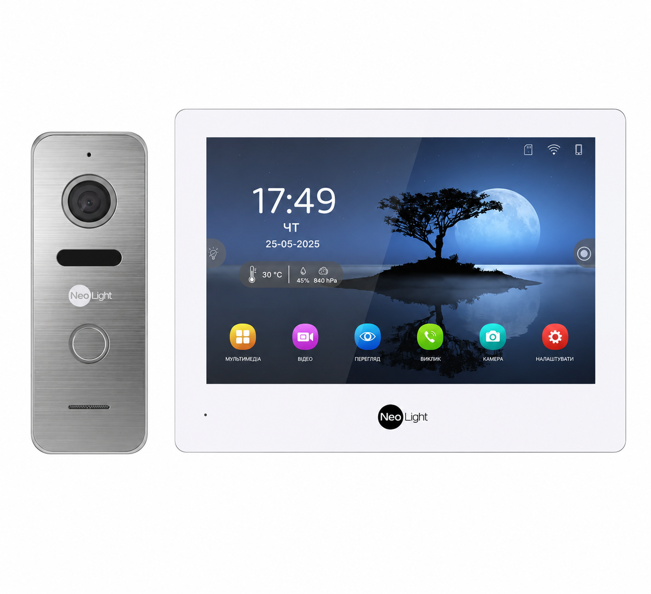 Комплект відеодомофону Neolight ALPHA Hybrid/PRIME FHD з кутком Silver (2879759373)