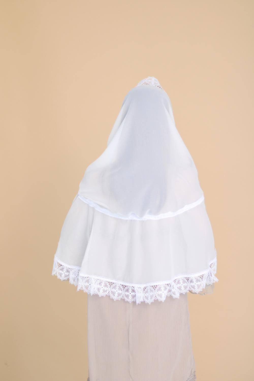 Палантин для храму на голову Білий (п025) - фото 2