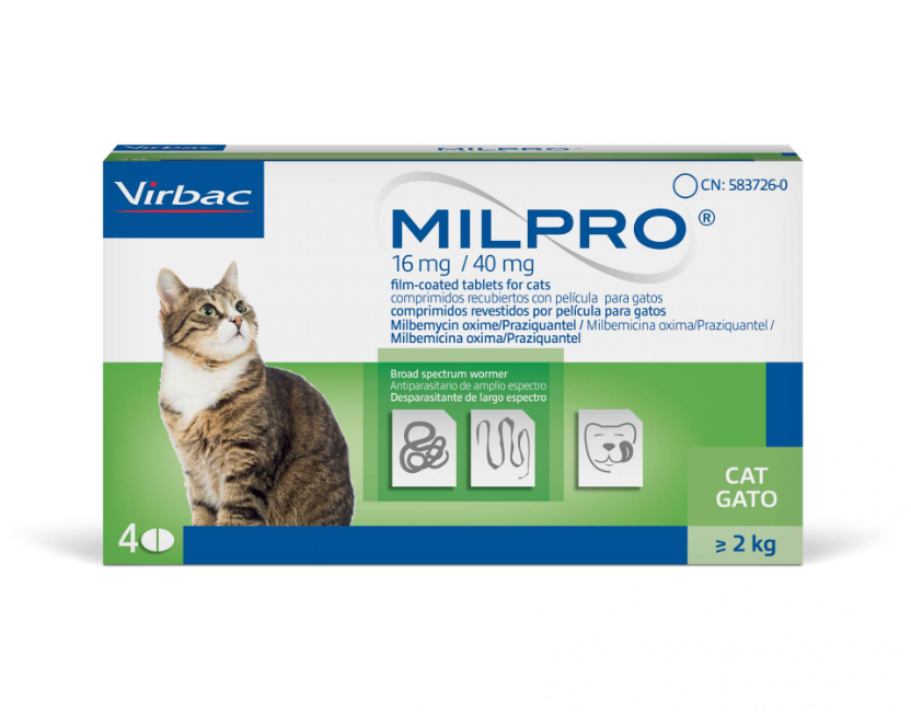 Ветпрепарат Милпро для кошек 2-8 кг 4 таб.