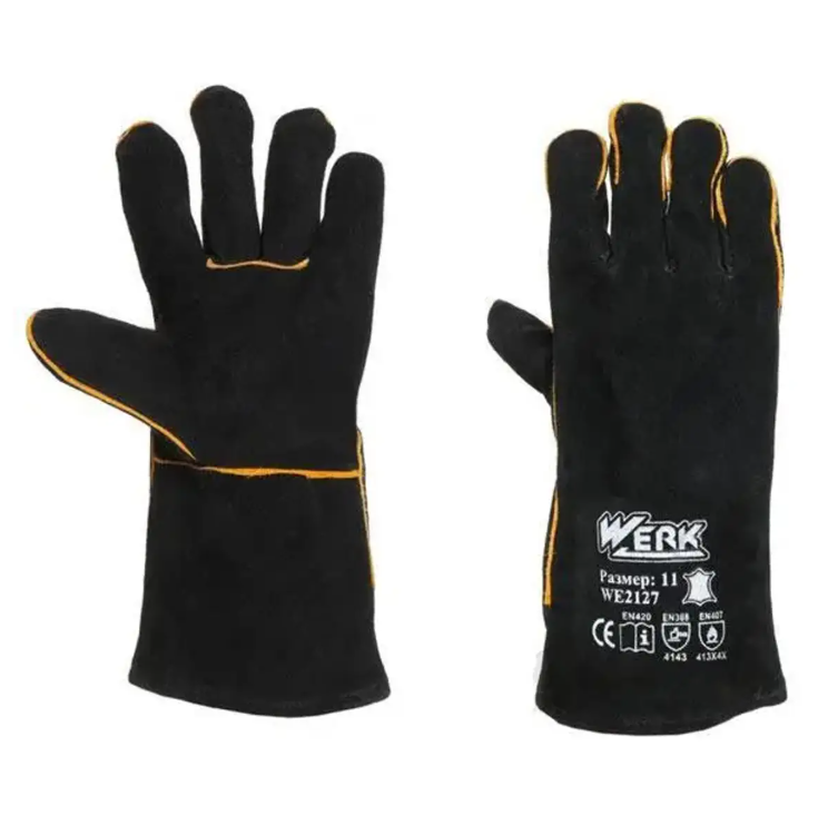 Рукавиці робочі Werk замшеві манжет крага р. 11 Чорний (WE2127) Рукавиці робочі Werk замшеві манжет крага р. 11 Чорний (WE2127)