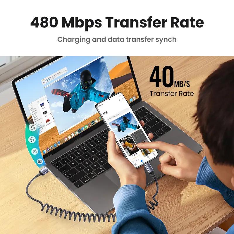 Кабель UGREEN US554 6A 100W USB-C to USB-C Чорний (90790) - фото 9