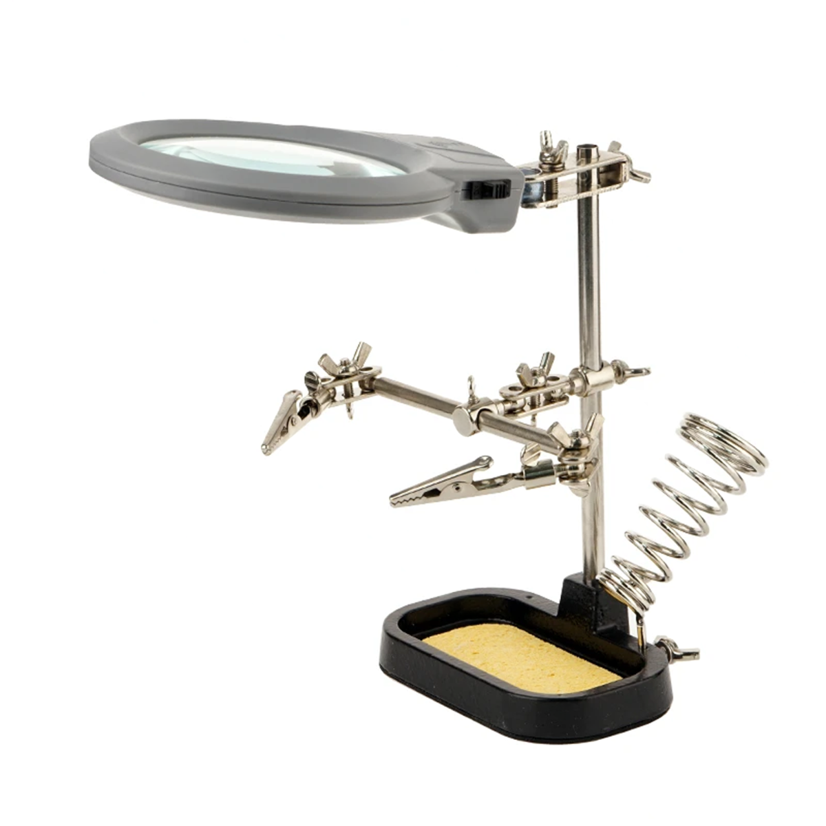 Держатель Третья рука ZD-10MB с лупой LED подсветки Gray/Black (160423) Держатель Третья рука ZD-10MB с лупой LED подсветки Gray/Black (160423)