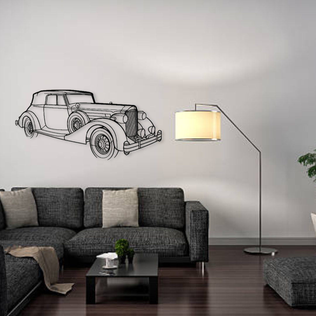 Декор на стену авто V12 1935 Victoria из металла 140 см (auto4)