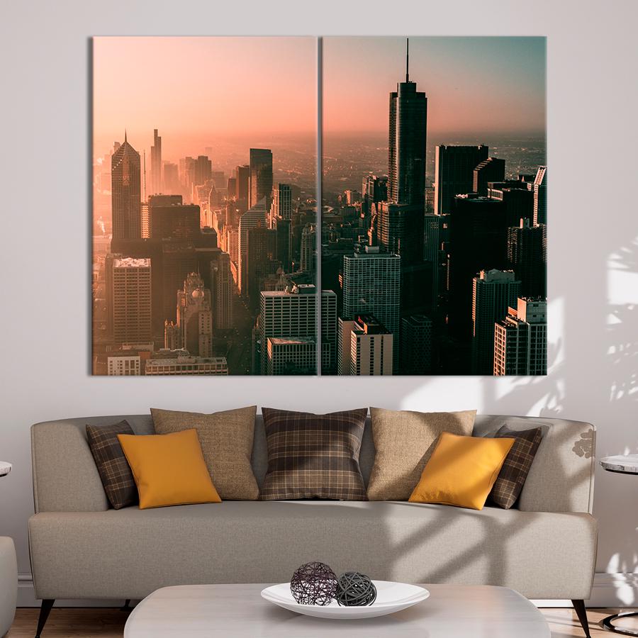 Настенний декор Утренний туман в Чикаго 71x51 см (A569-2)