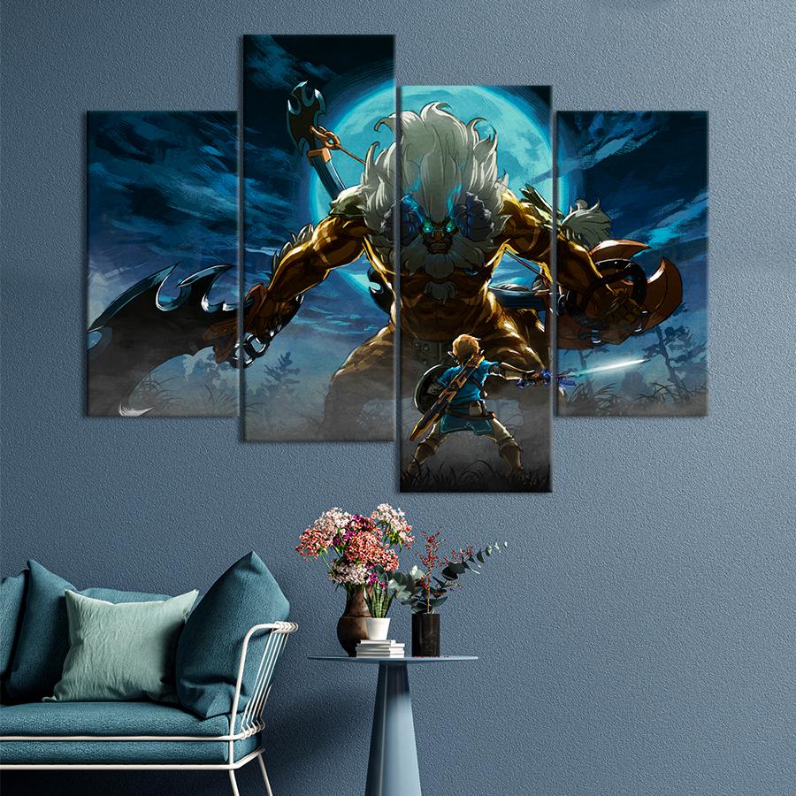 Настенний декор Главный герой против монстра The Legend of Zelda 89x56 см (A175-4)