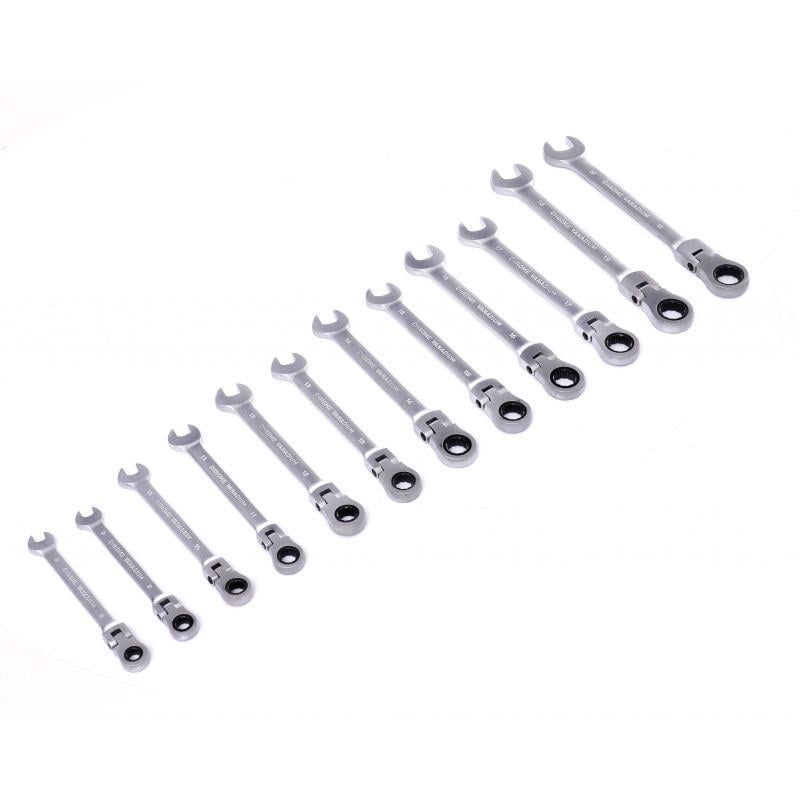 Набір ключів ріжкових накидних з тріскачкою Kraft&Dele KD11304 8-19 мм 12 шт. - фото 3 Набір ключів ріжкових накидних з тріскачкою Kraft&Dele KD11304 8-19 мм 12 шт. - фото 3